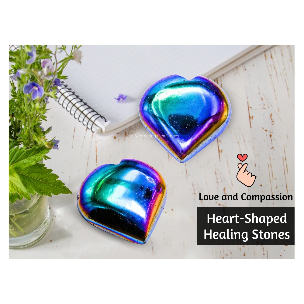 Titanium Aura Quartz Heart