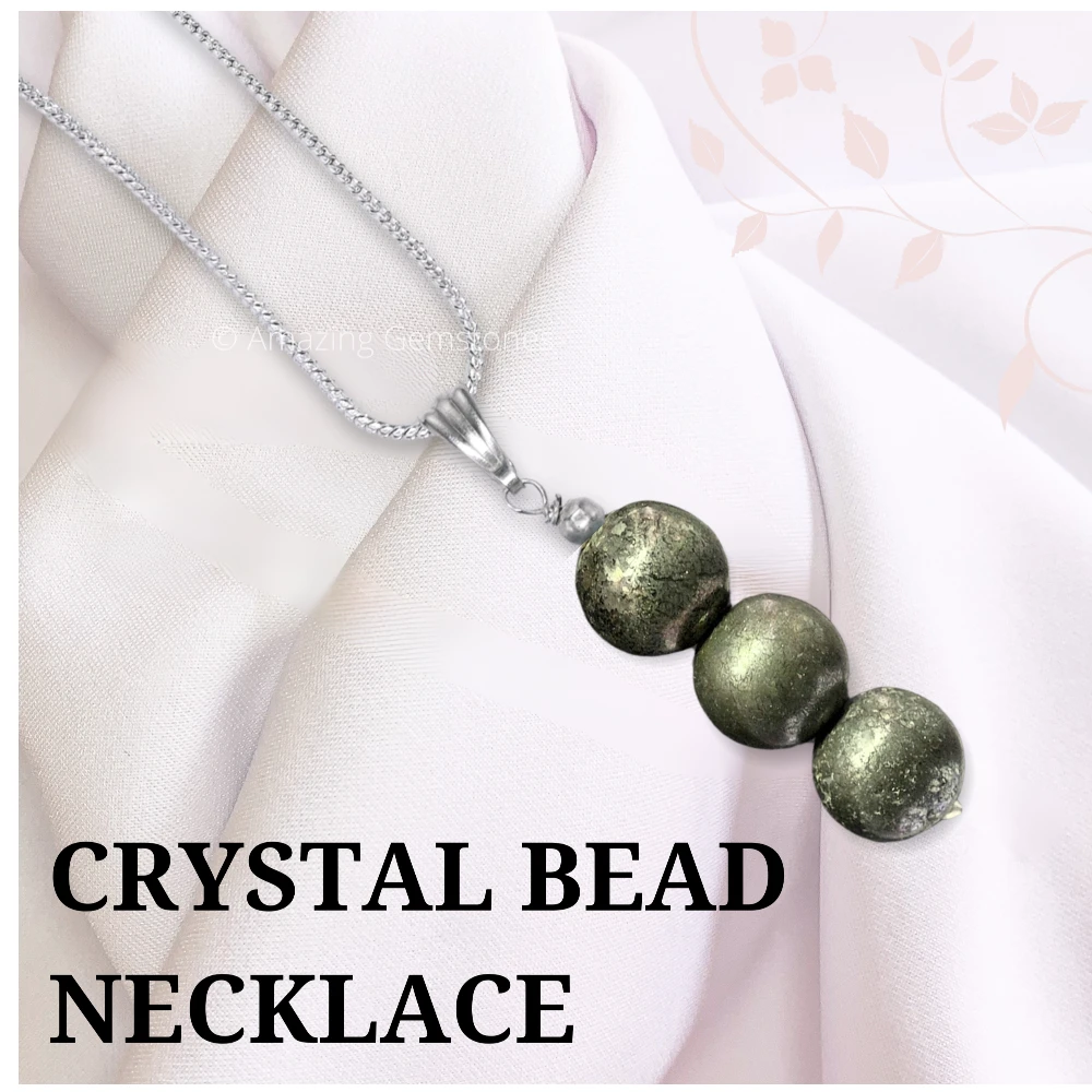 Pyrite Bead Pendant (Silver)
