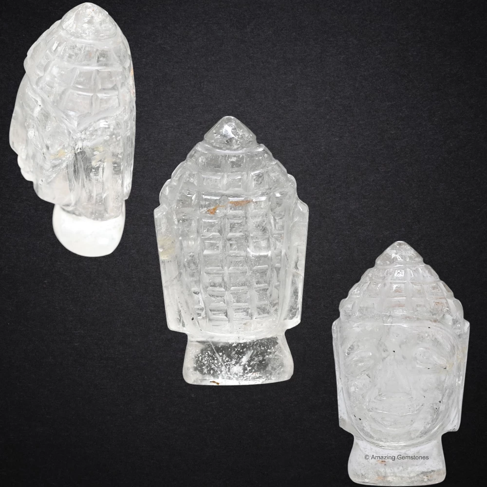 Clear Quartz Buddha Head