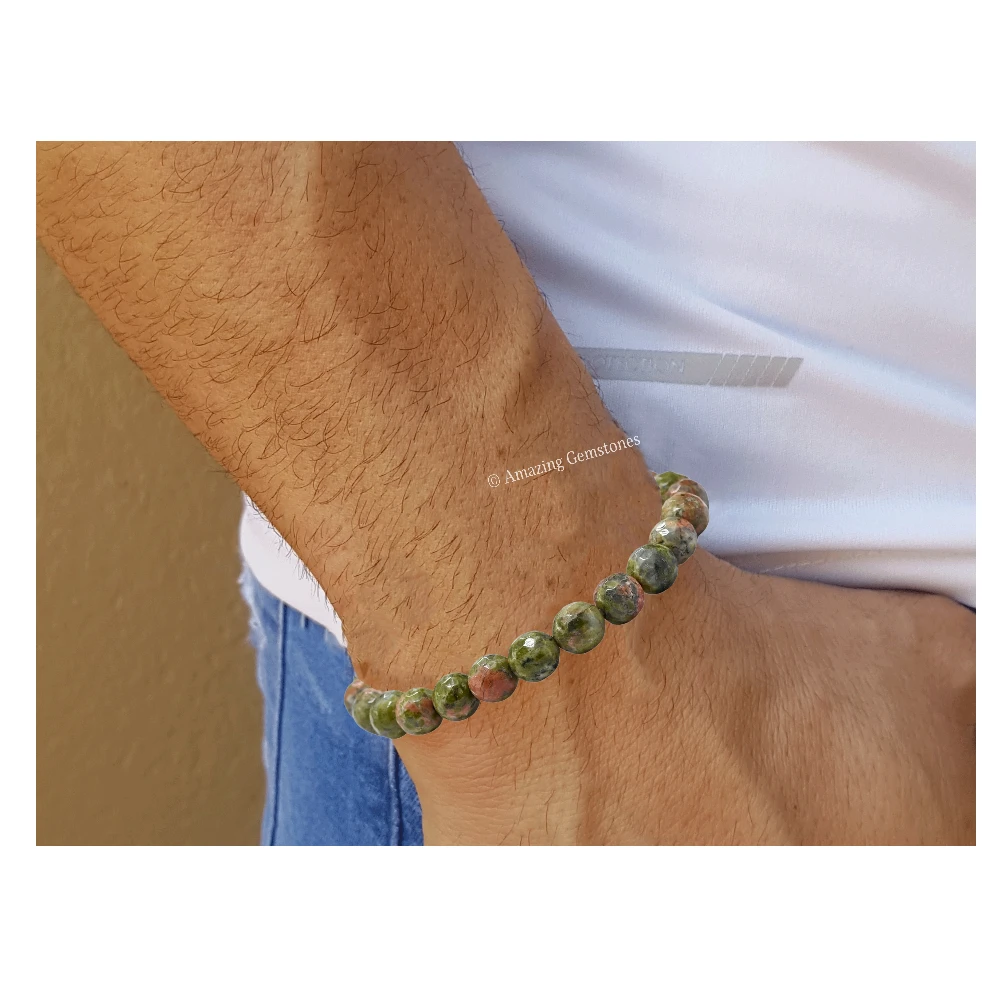 Unakite Bracelet (Faceted-Stretchable)