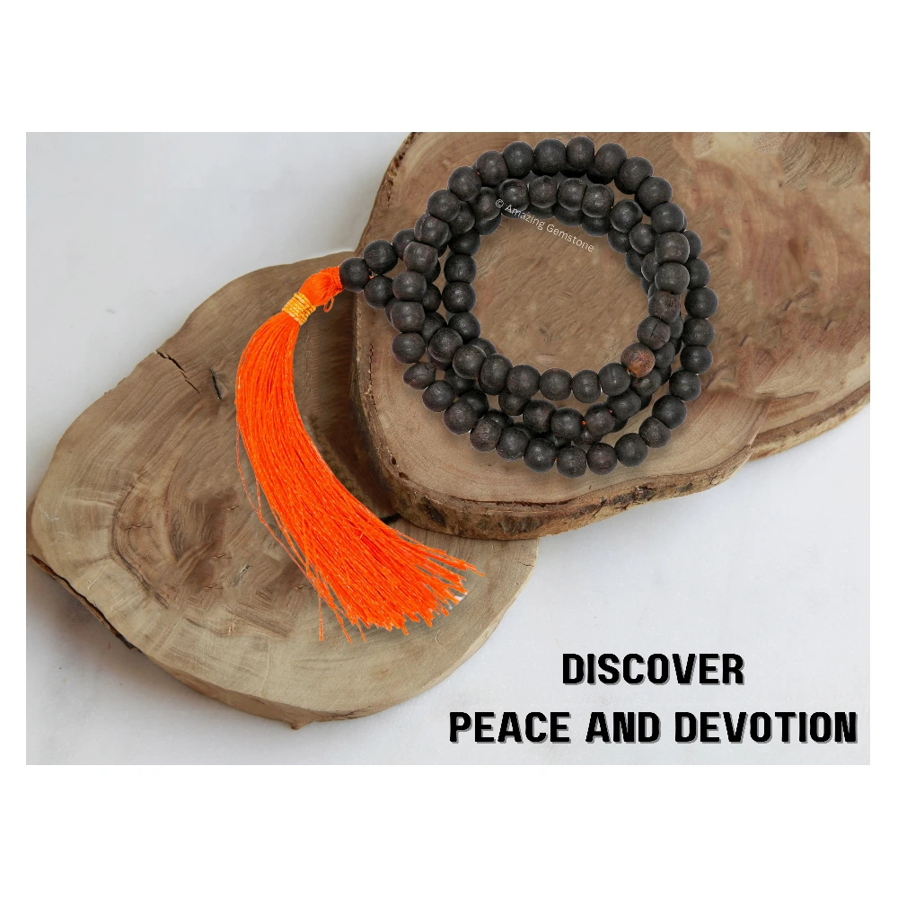 Karungali Mala - 6mm Ebony Wood Beads (Without Knot)