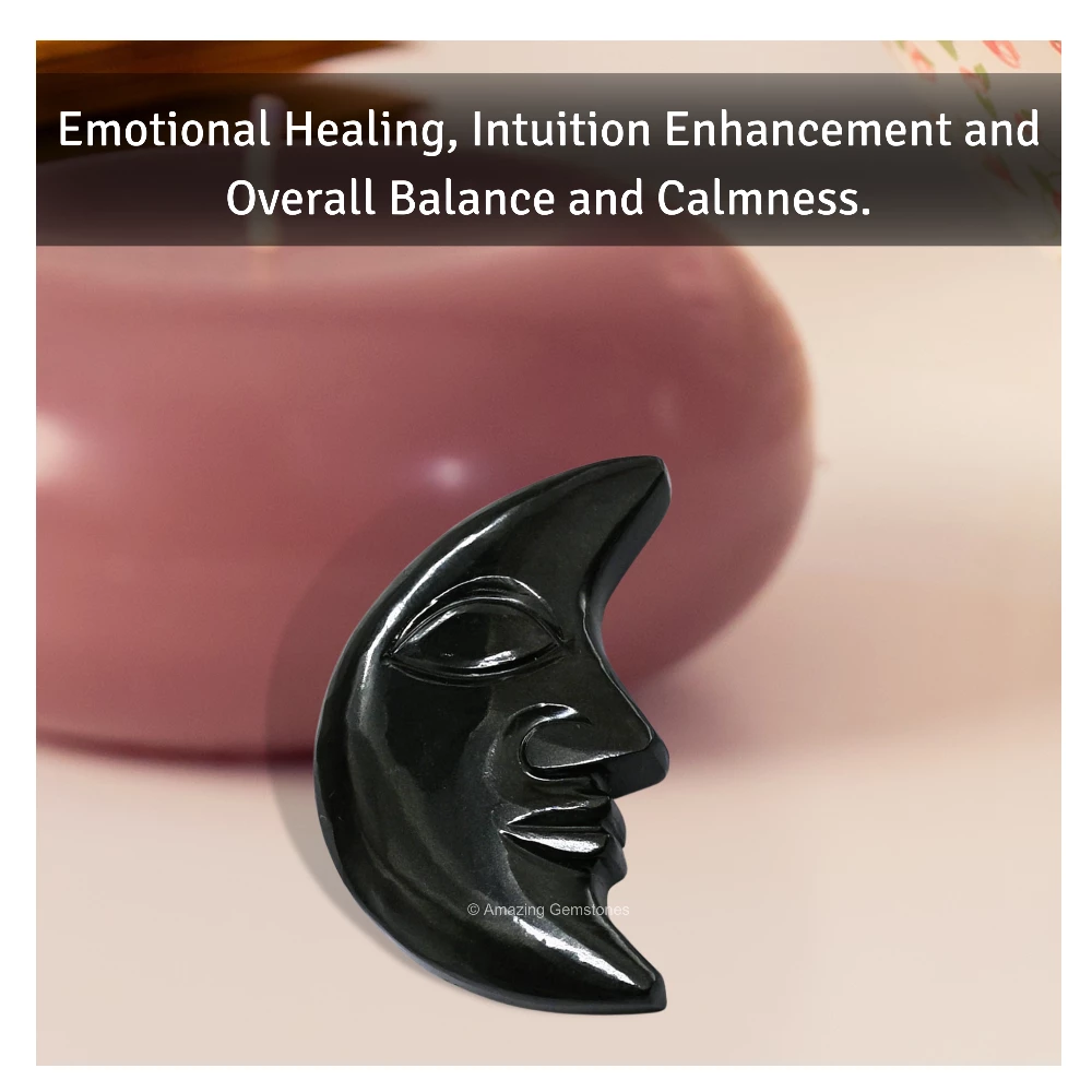 Black Agate Crescent Moon
