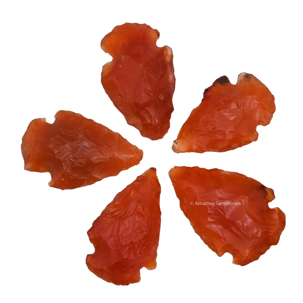 Carnelian Crystal Arrowhead - 1" to 1.5" (5 Pieces)