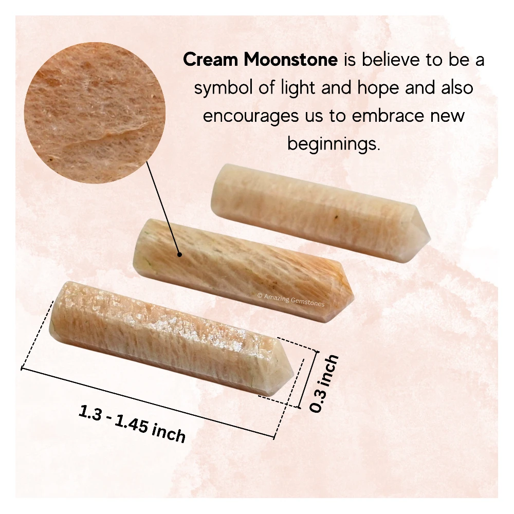 Cream Moonstone Pencil Points (Set of 50)