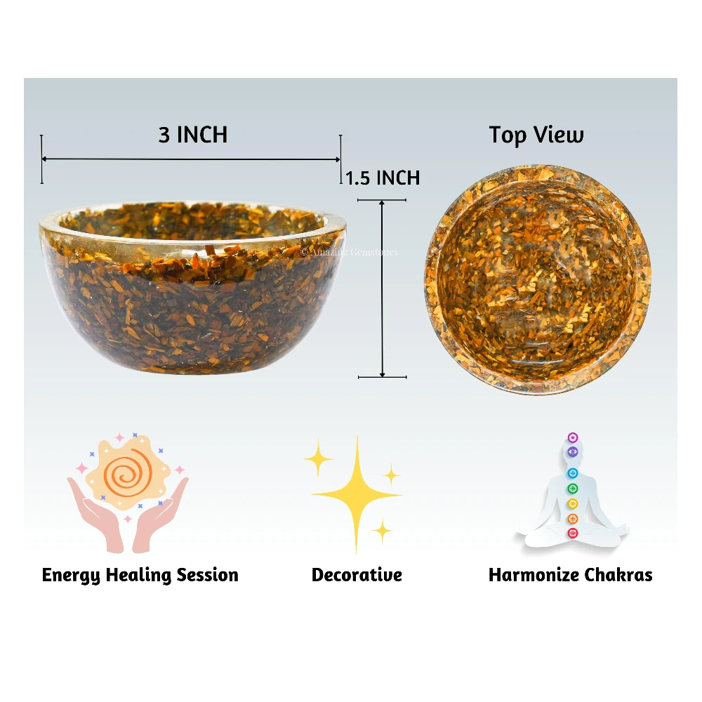 Tiger Eye Crystal Orgone Bowl (3 Inch)