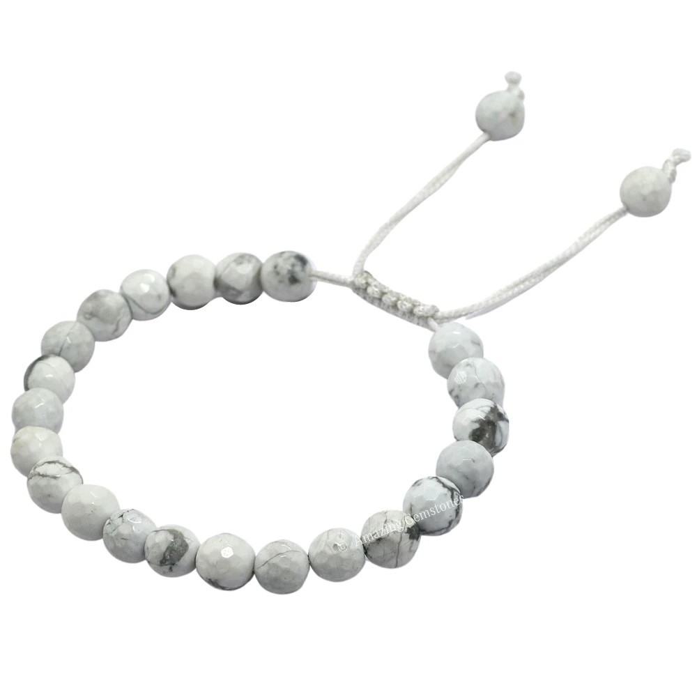 Howlite Bracelet (Faceted-Adjustable)