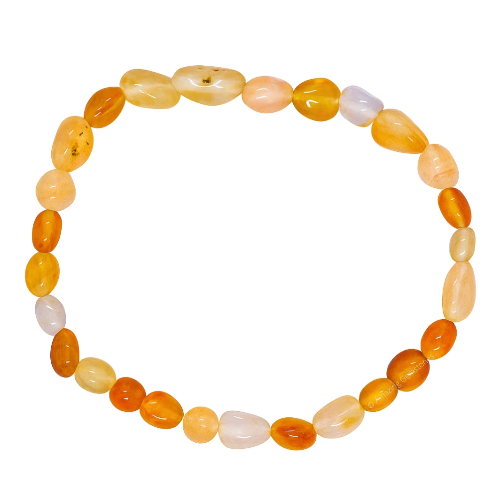 Carnelian Tumbled Stone Bracelet (Stretchable)