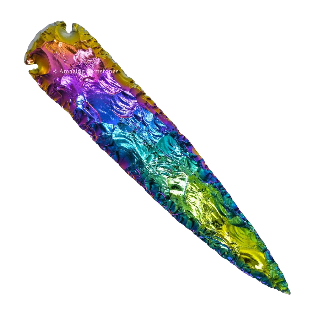 Titanium Aura Quartz Crystal Arrowhead - 8" to 9"