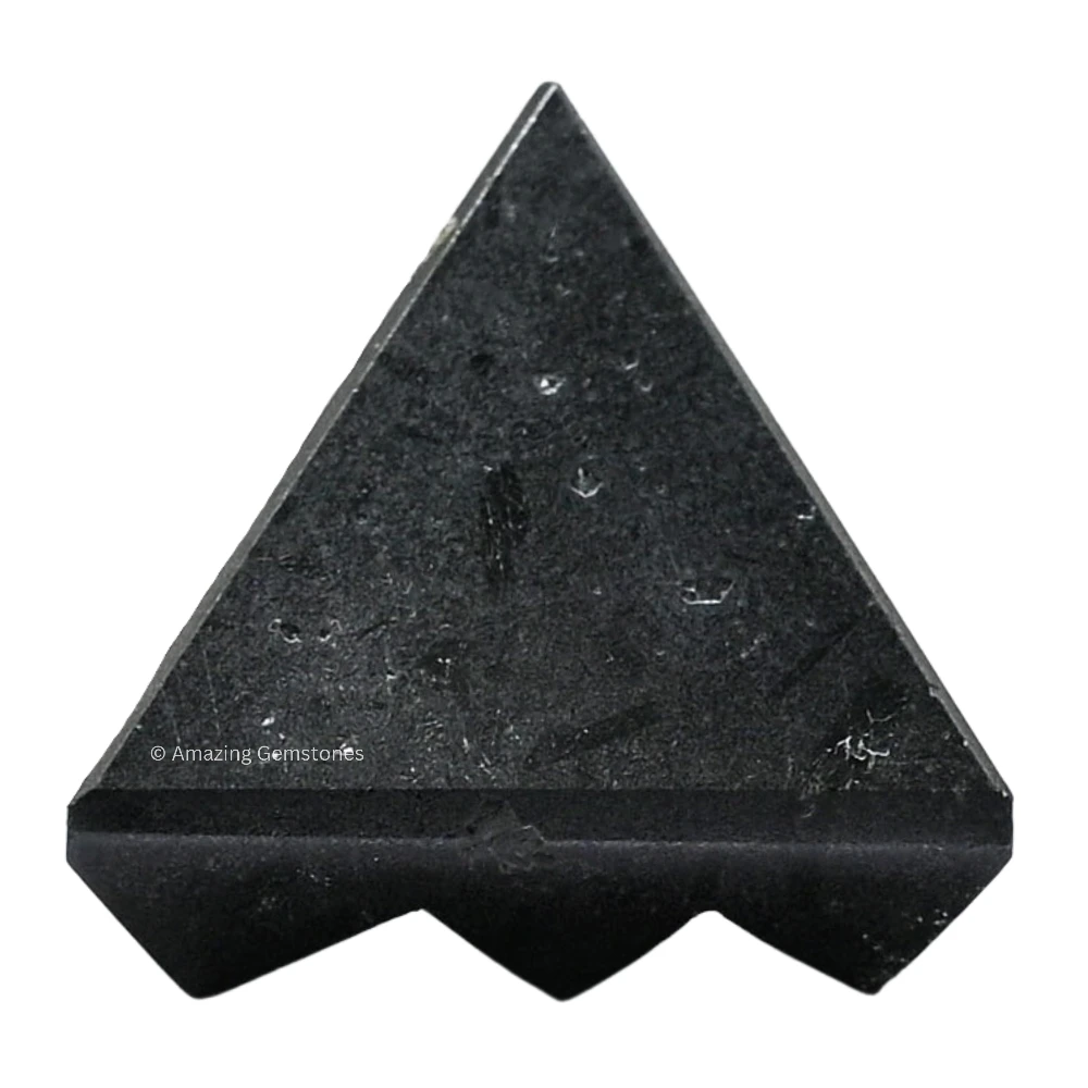Black Tourmaline Lemurian Pyramid - Under 9 Pyramid Plate