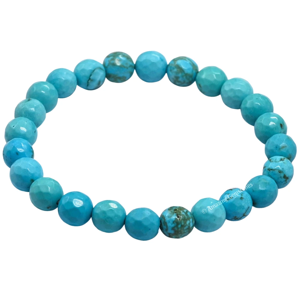Turquoise Bracelet (Faceted-Stretchable)