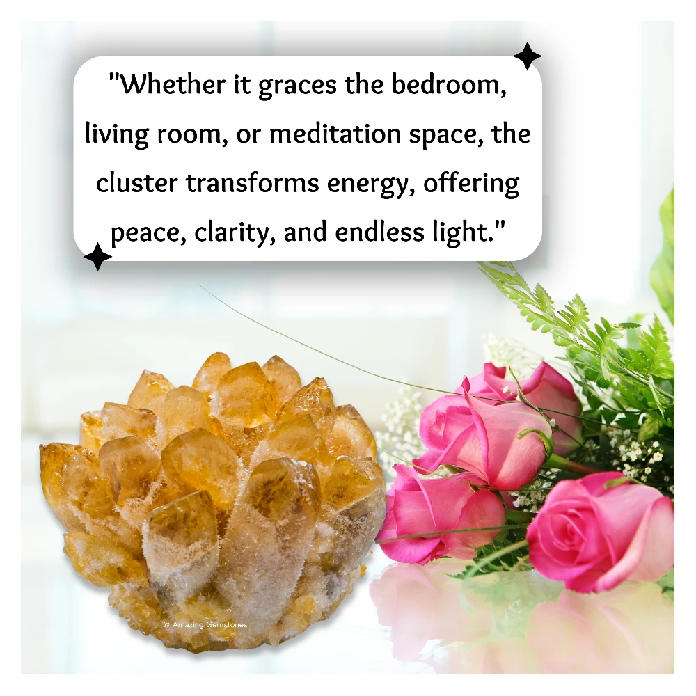 Citrine Natural Crystal Cluster