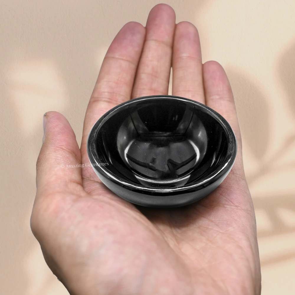 Black Obsidian Crystal Bowl - 2 Inch