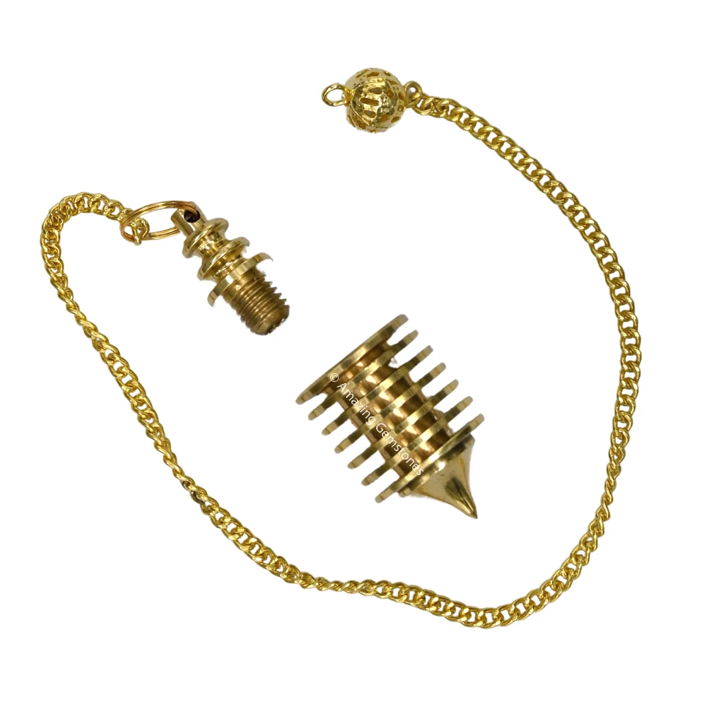 Copper Metal Pendulum - Gold Vertical Hard Coil (MP55)