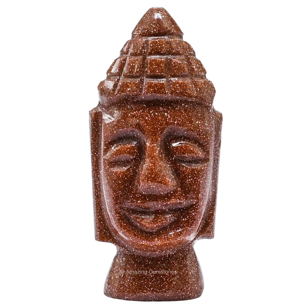Red Goldstone Buddha Head