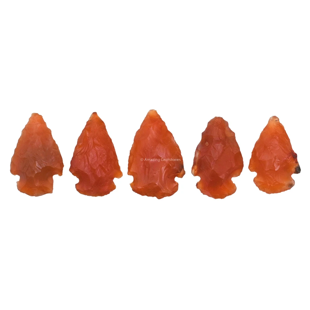 Carnelian Crystal Arrowhead - 1" to 1.5" (5 Pieces)