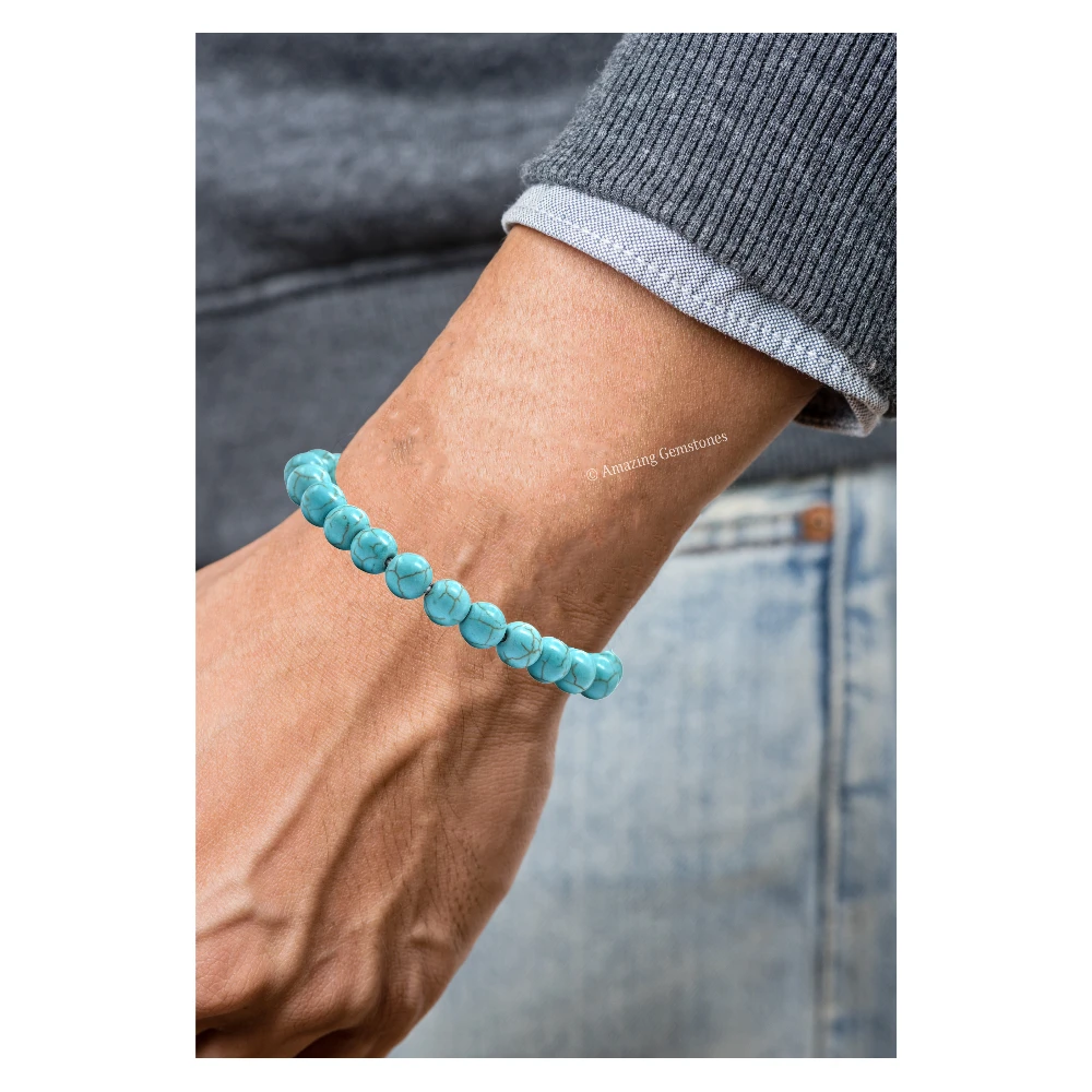 Manmade Turquoise Bracelet (Strechable)