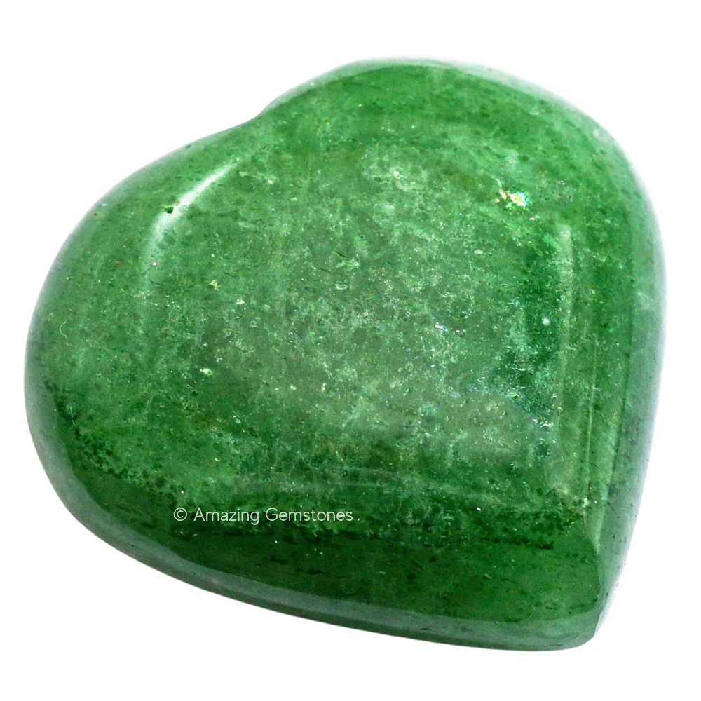 Green Strawberry Quartz Heart