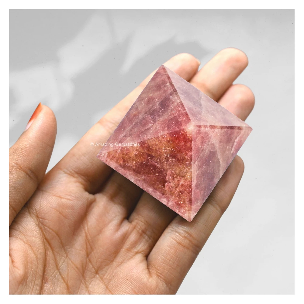 Strawberry Quartz Pyramid (1.5 Inch)