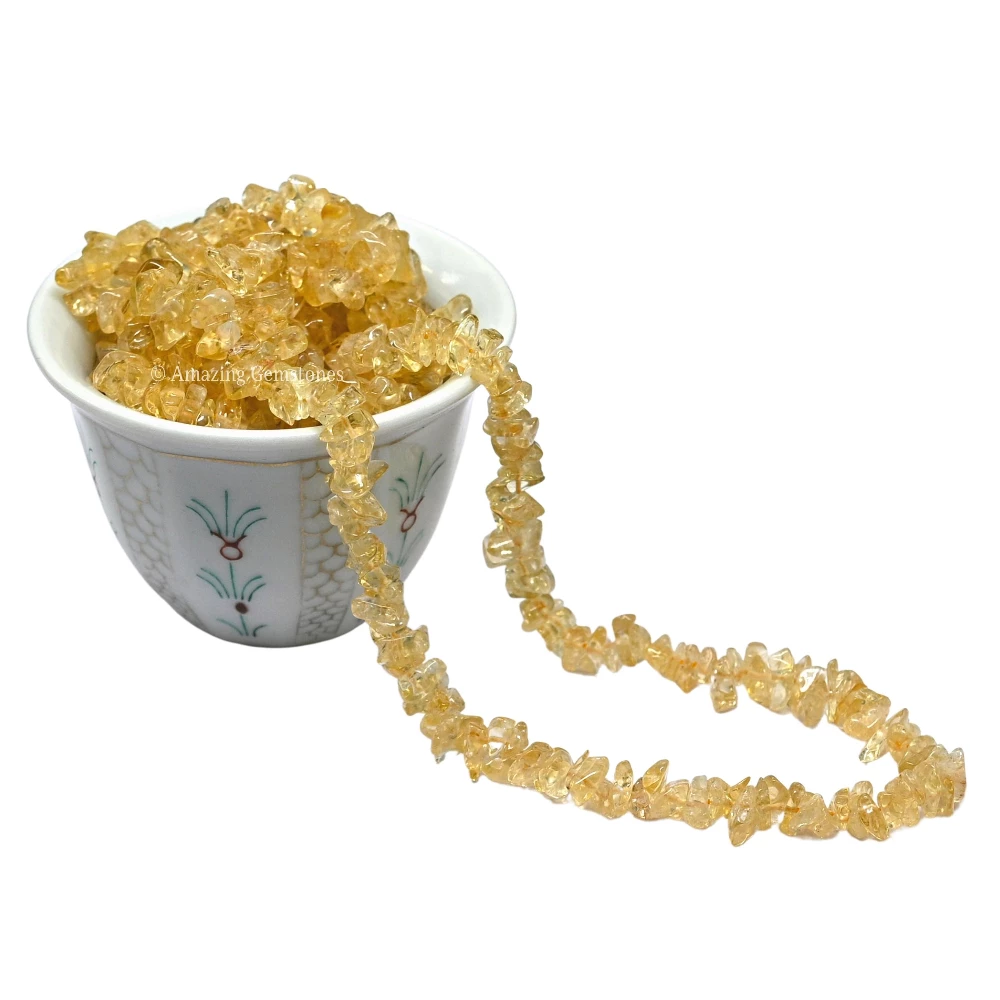 Citrine Chips - Pre Drilled