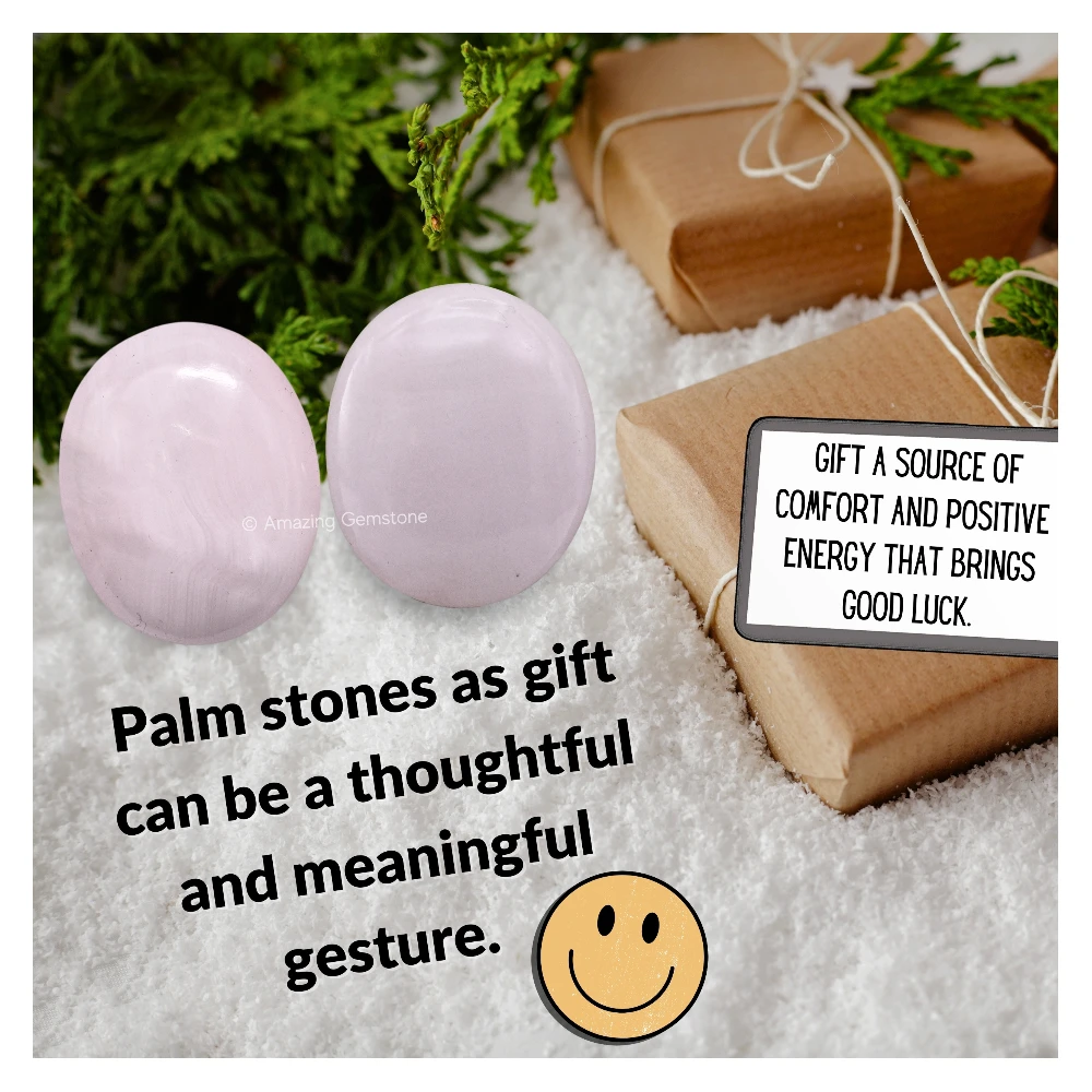 Pink Calcite Palm Stone