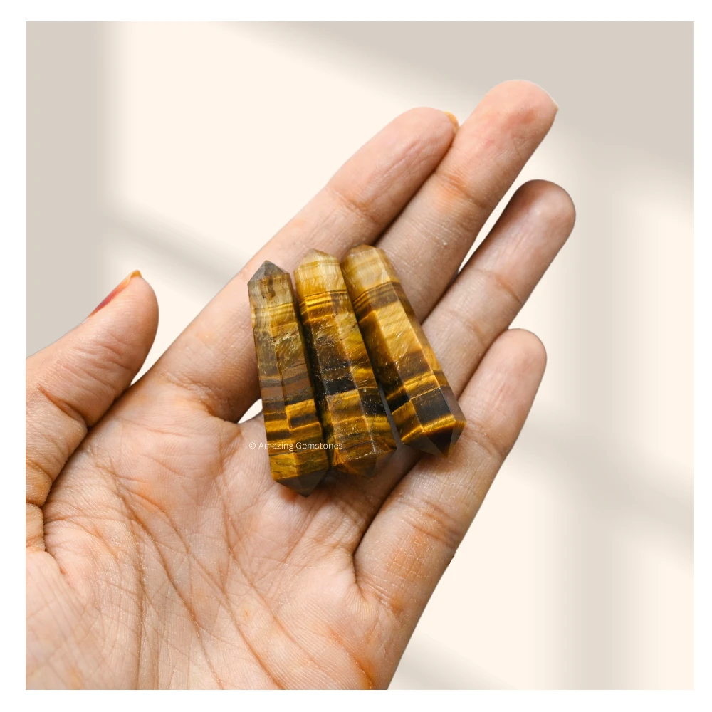 Tiger Eye Pencil Points (Double Terminated) (Set of 10)