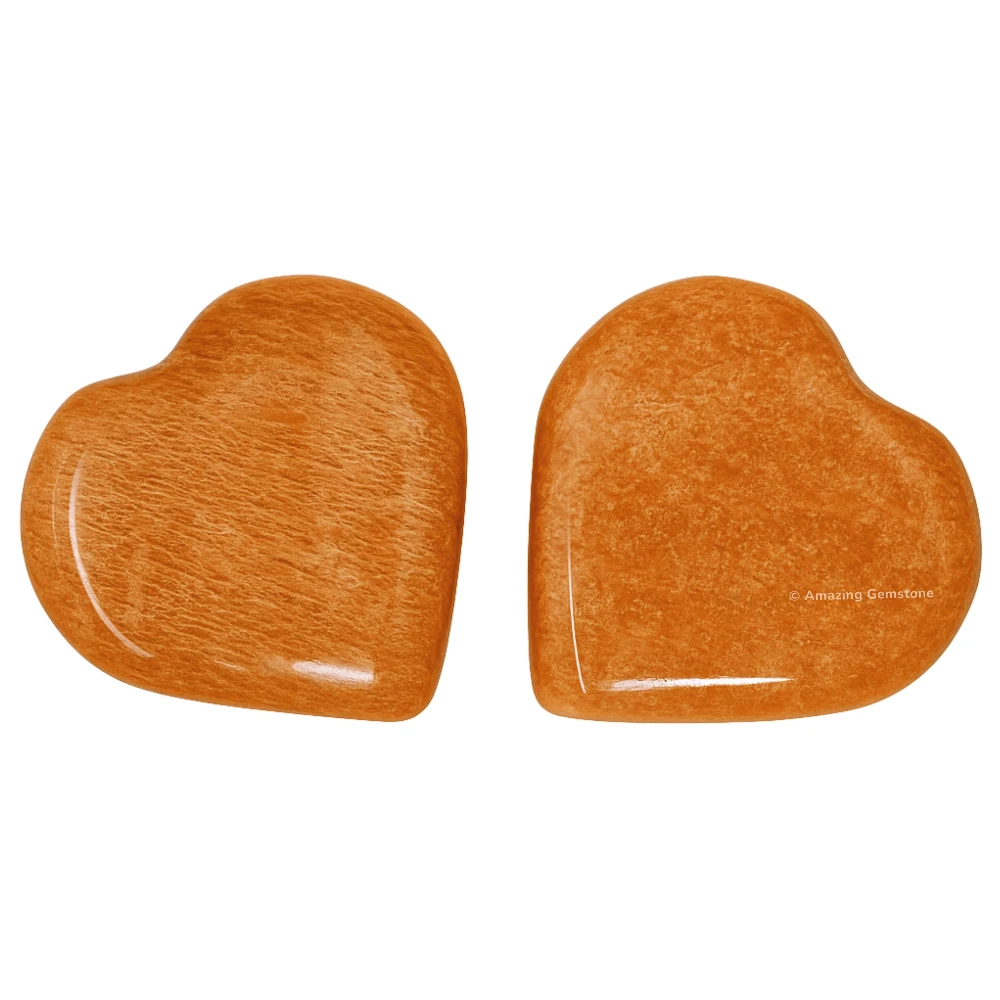 Peach Moonstone Heart (Pack of 2)