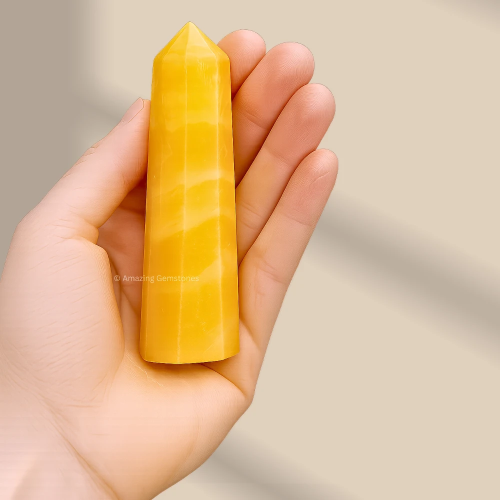 Yellow Calcite Tower (3" to 4" inch)