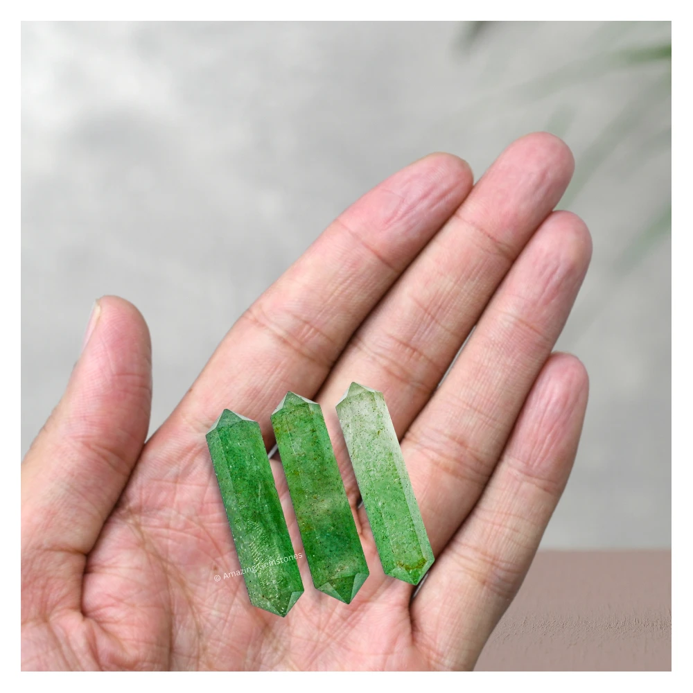 Green Strawberry Quartz Pencil Points (Double Terminated) (Set of 3)