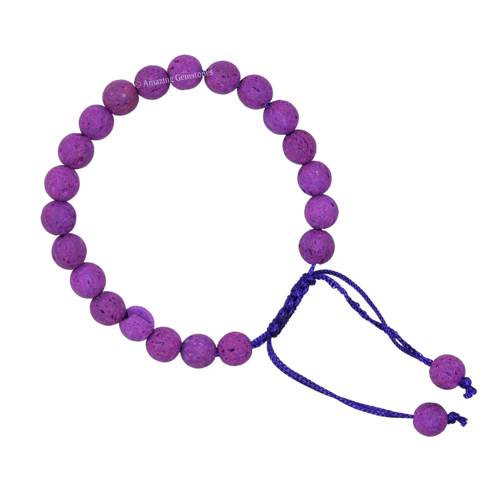 Purple Lava Stone Bracelet (Adjustable)