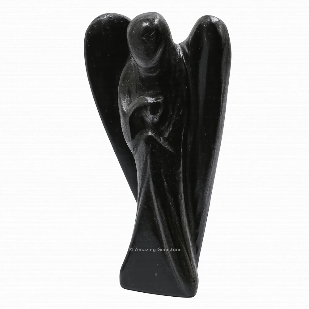 Black Tourmaline Angel Figurine (2 Inch)
