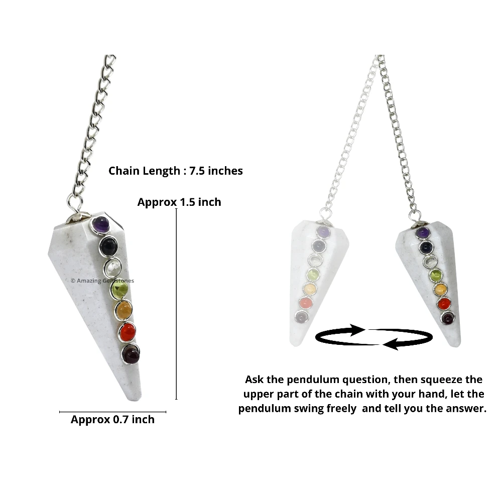 Scolecite Chakra Crystal Pendulum