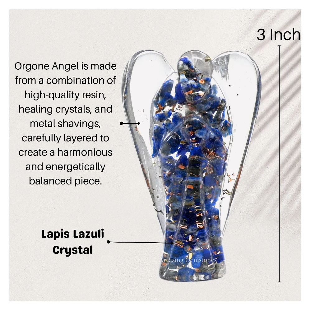 Lapis Lazuli Orgone Angel Figurine (3 Inch)