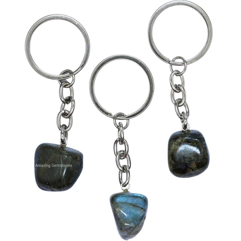 Labradorite Keychain Keys Holder (Tumble)
