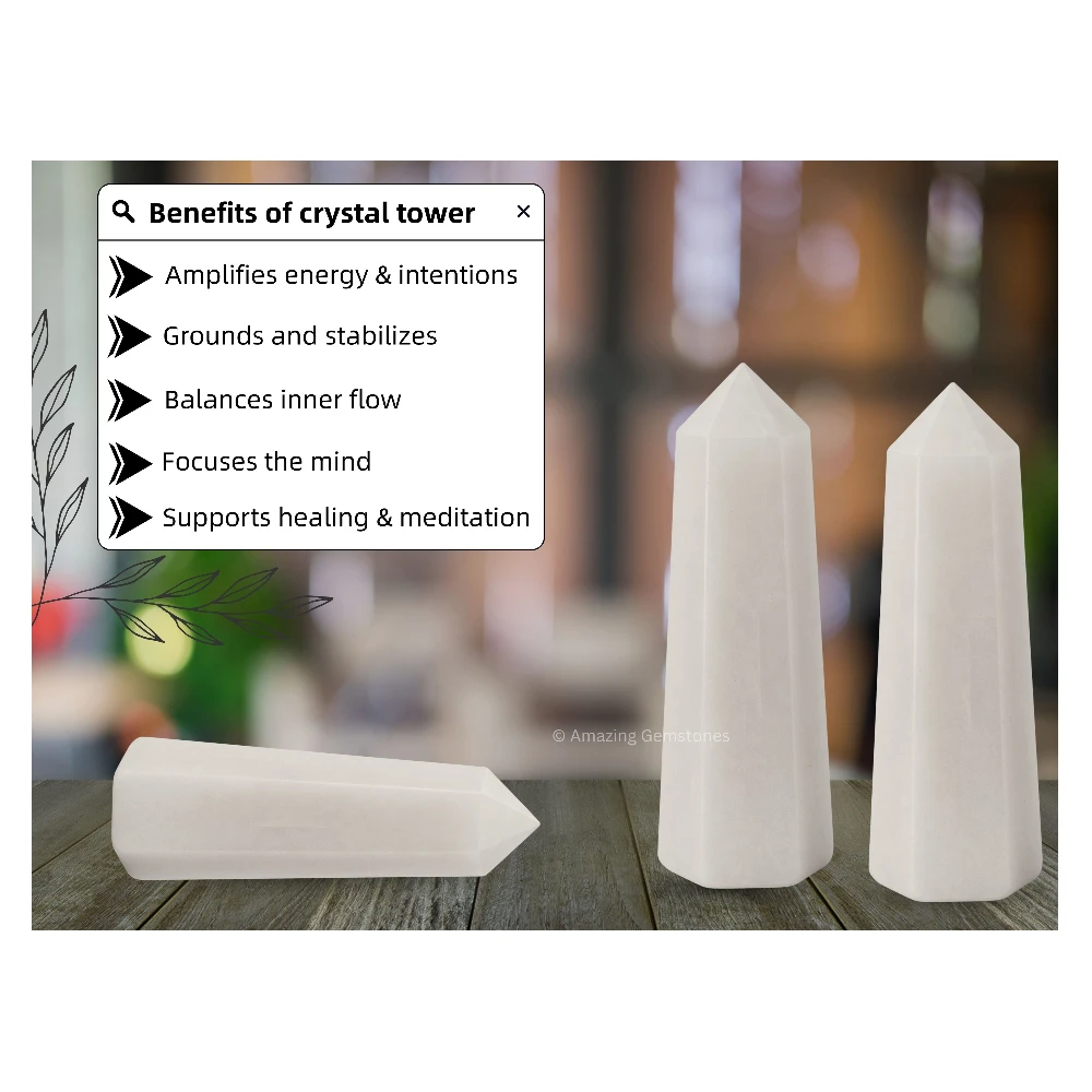 Snow Quartz Tower (2" to 3" inch)