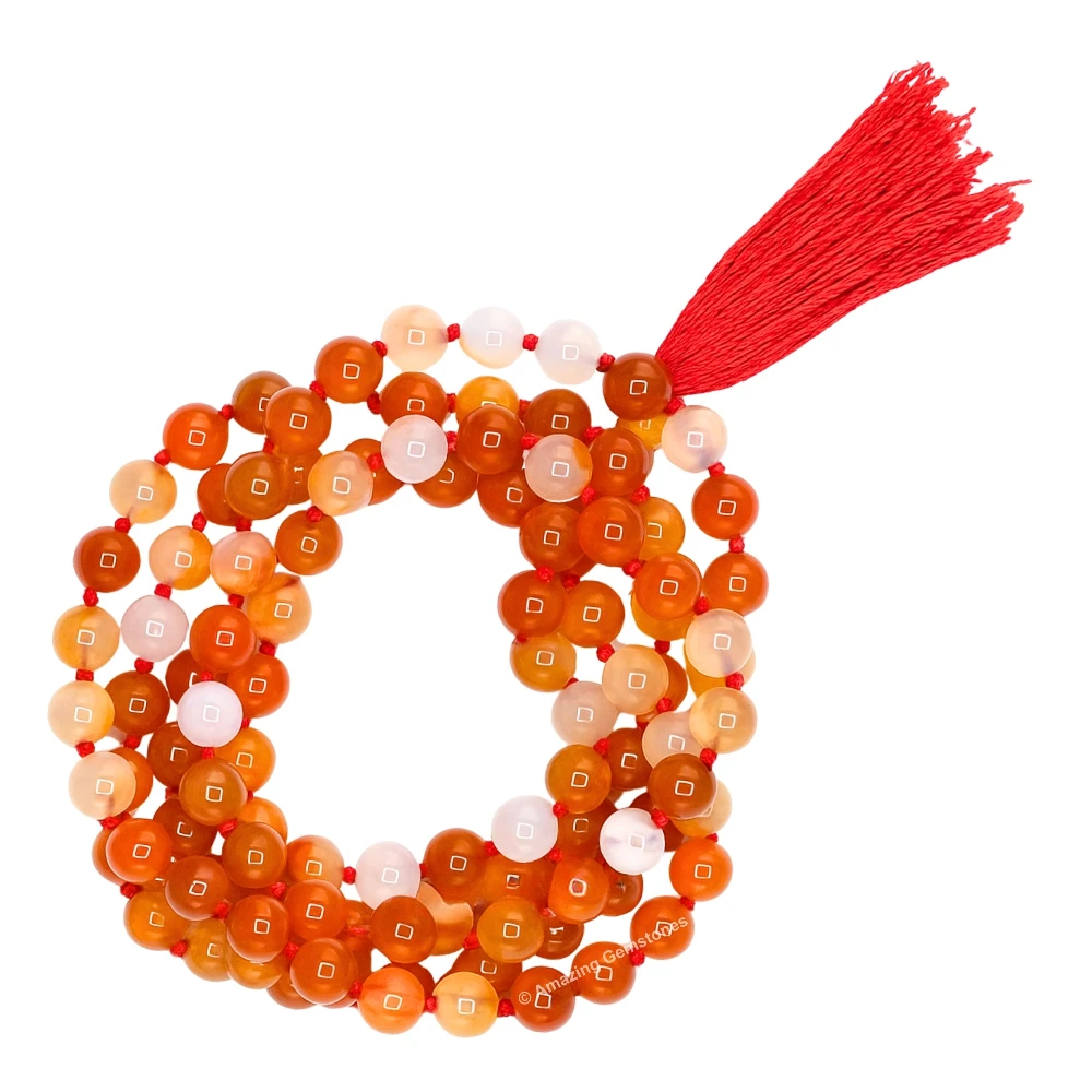 Carnelian Mala (Hand Knotted)