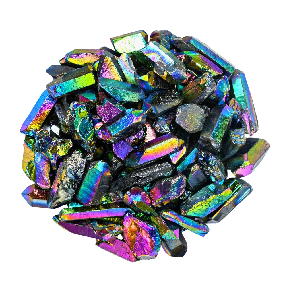 Titanium Aura Quartz Raw Crystal Points (1 LB)