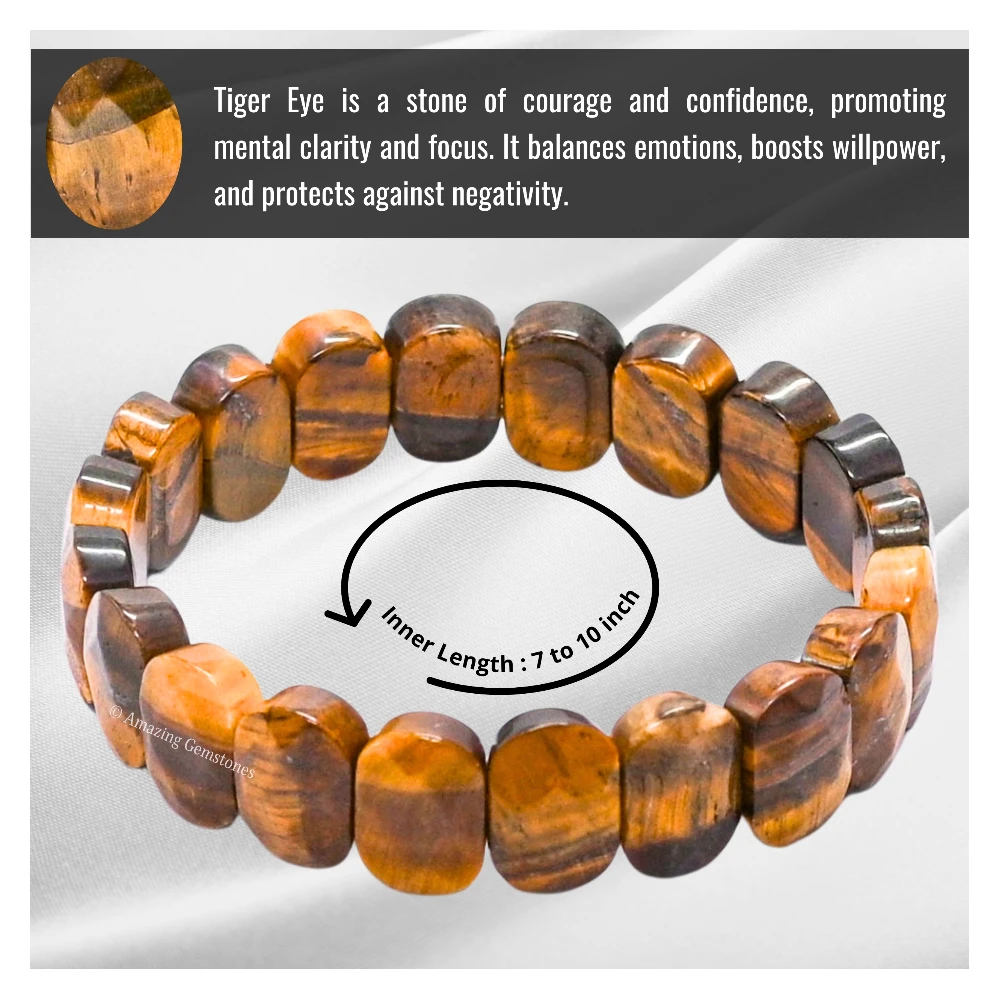 Tiger Eye Faceted Bracelet - Oval Stone