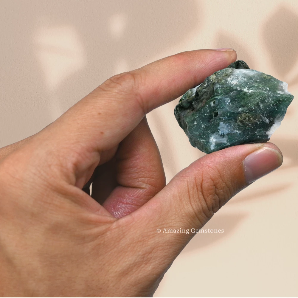 Moss Agate Raw Crystals (2 Pieces)