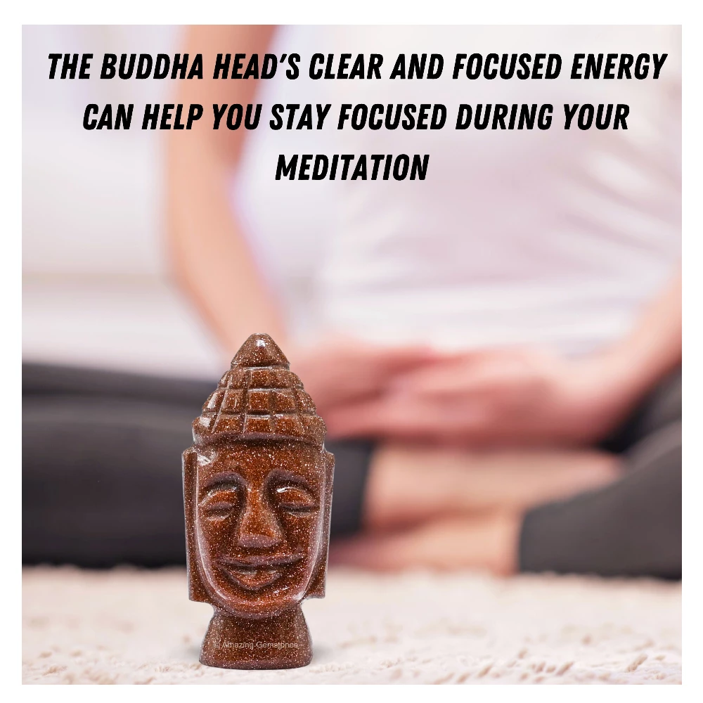Red Goldstone Buddha Head