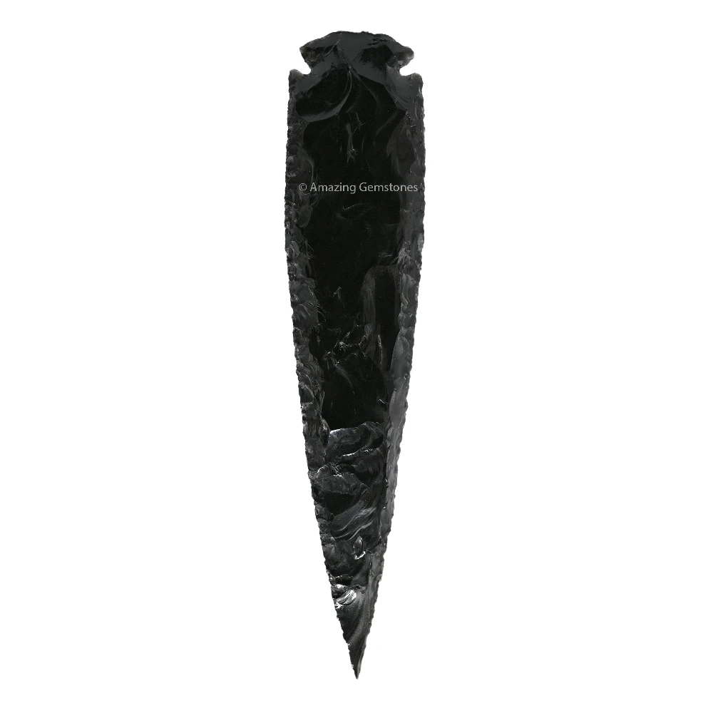 Black Obsidian Crystal Arrowhead - 5" to 6"