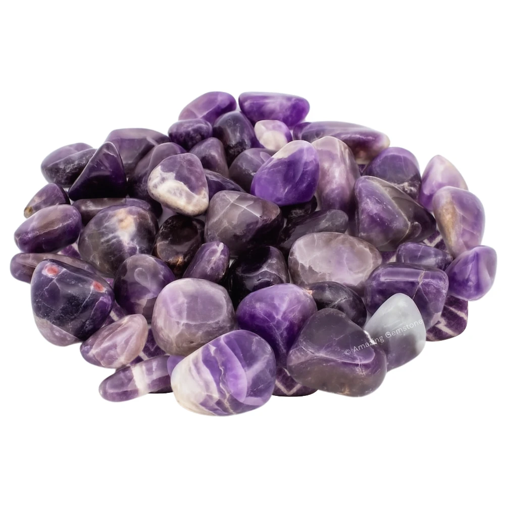 Tumbled Amethyst Chevron Crystals Stones (1 oz)