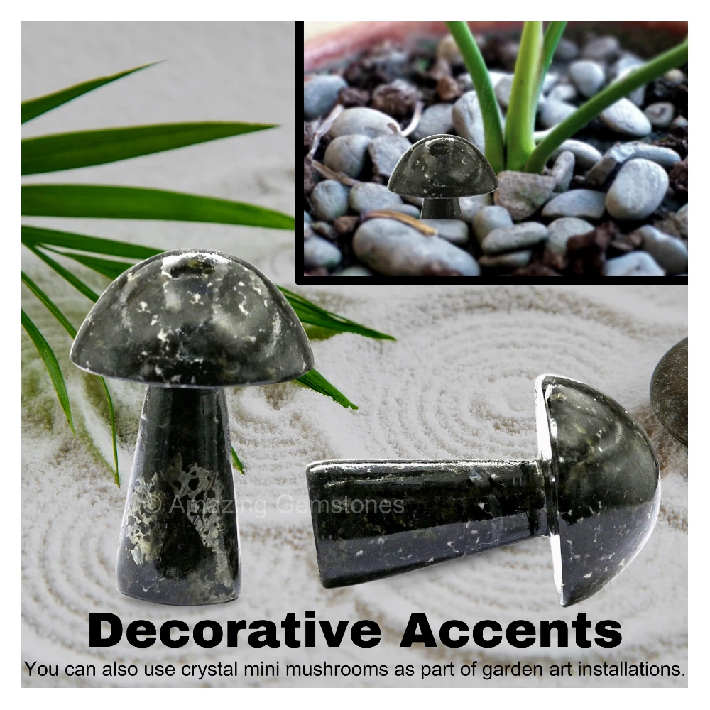 Nuummite Crystal Mushroom