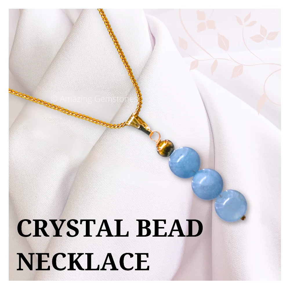 Aquamarine Bead Pendant (Gold)