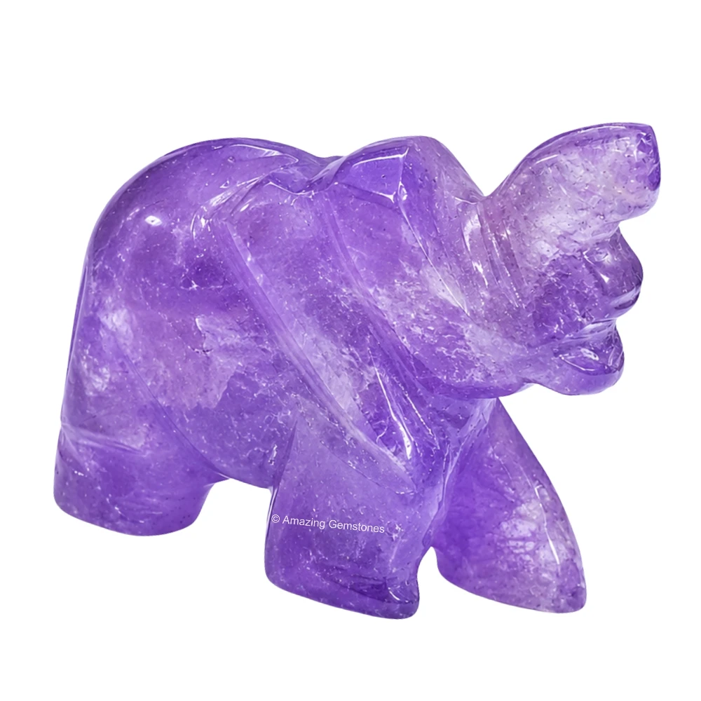 Amethyst Mini Elephant Crystal Figurine