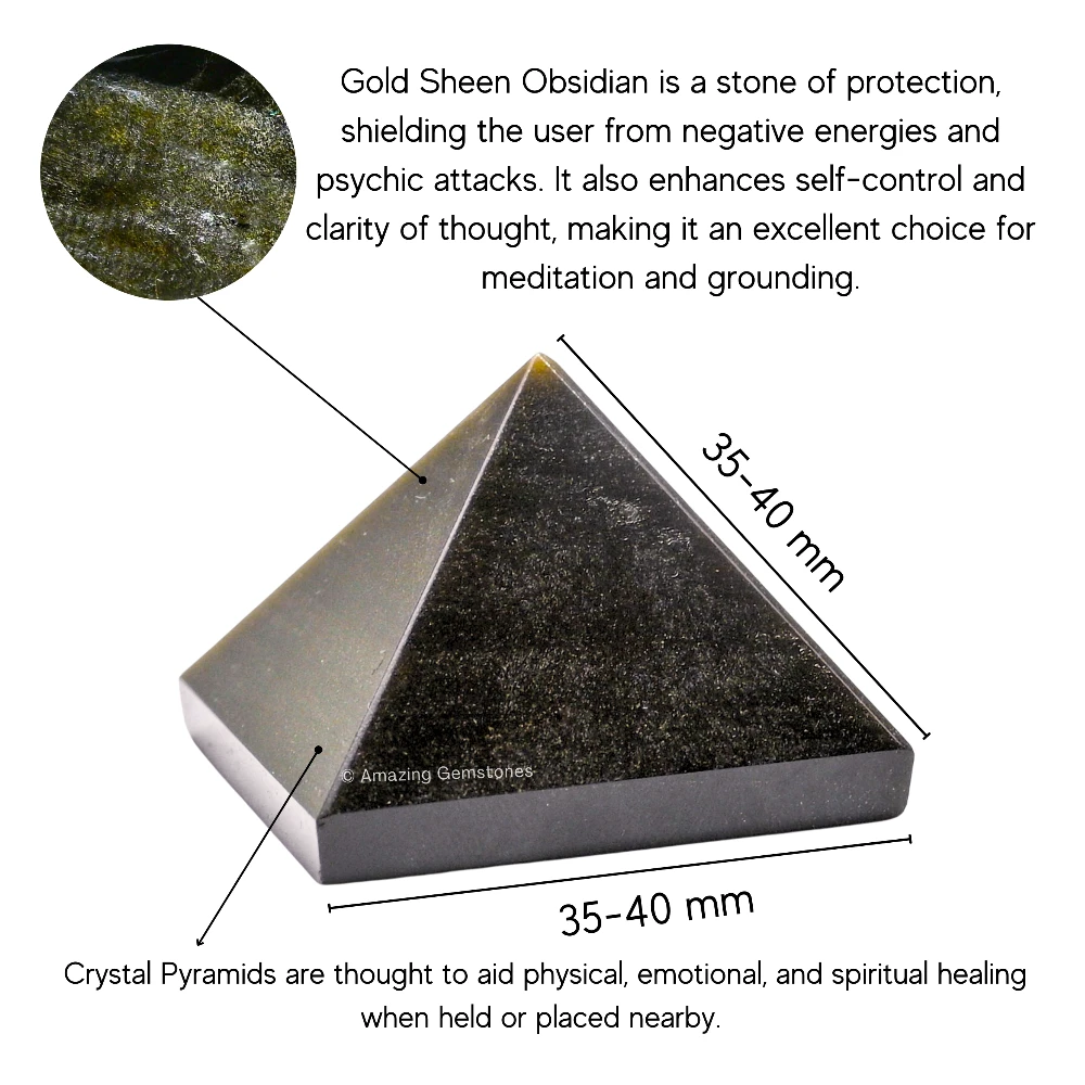 Gold Sheen Obsidian Pyramid (1.5 Inch)