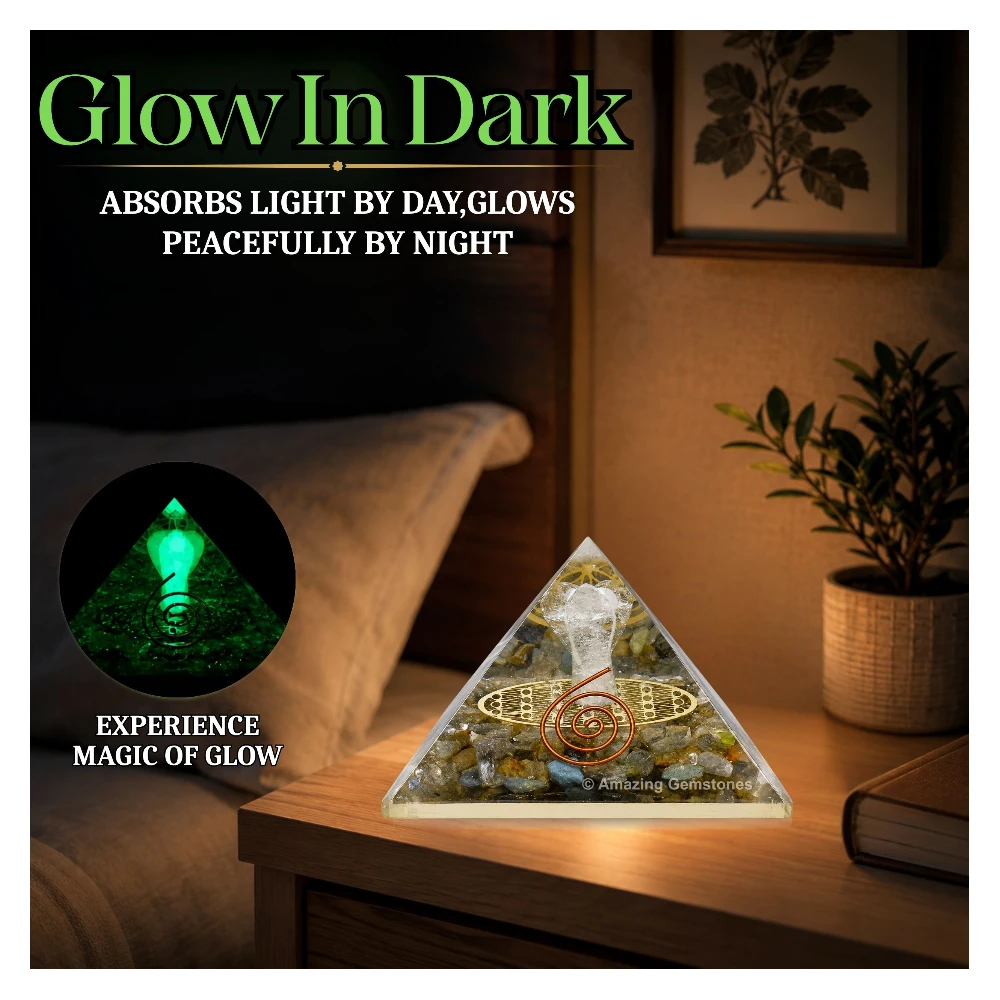 Labradorite Orgone Pyramid - Angel Glow in Dark