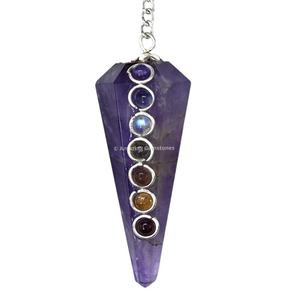 Amethyst Chakra Crystal Pendulum