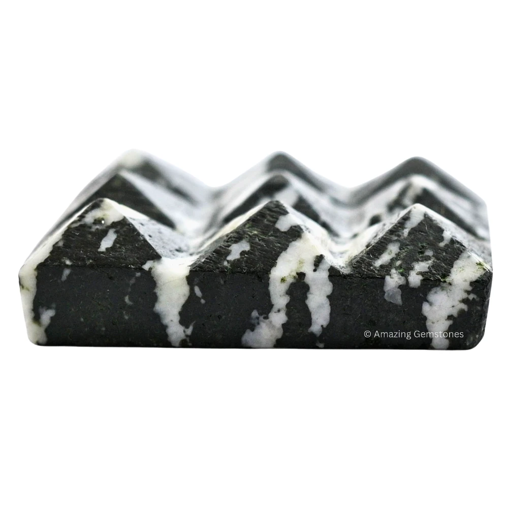 Black and White Tourmaline 9 Pyramid Plate