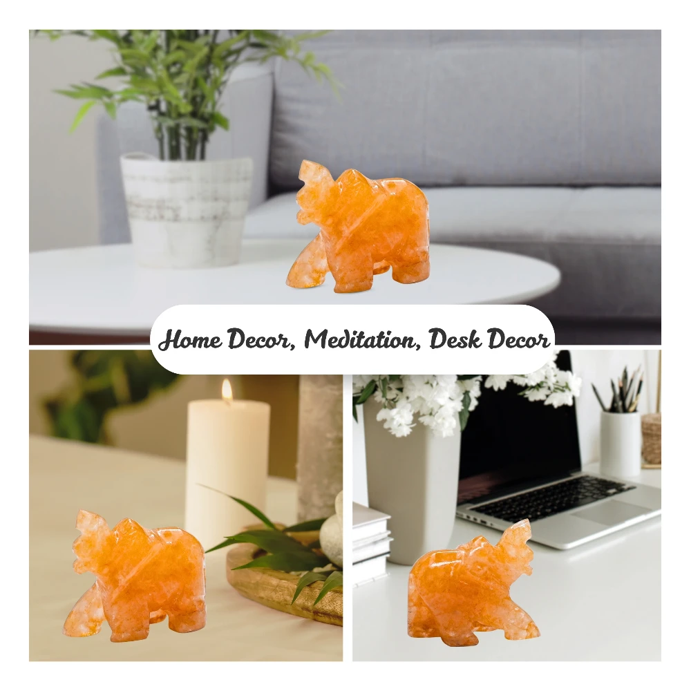 Yellow Aventurine Mini Elephant Crystal Figurine