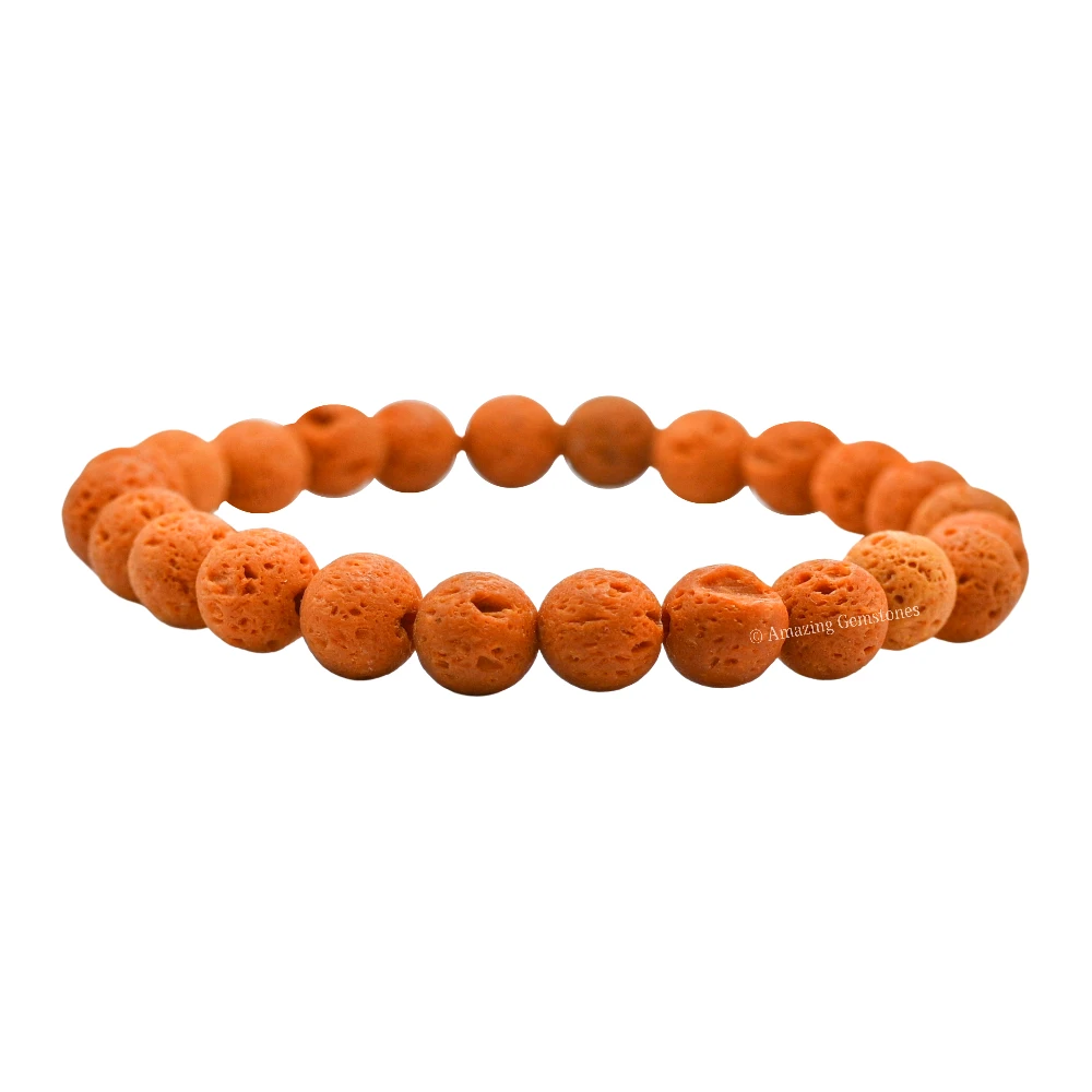 Orange Lava Bracelet (Strechable)